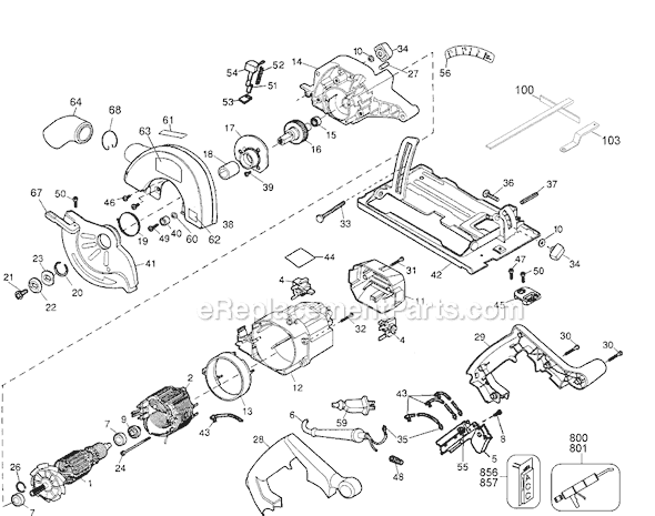 Page A Diagram and Parts List for BD3200 Type 3 Black and Decker Circular Saw